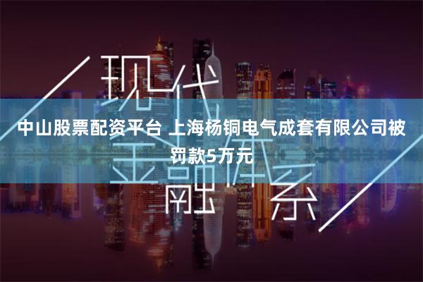 中山股票配资平台 上海杨铜电气成套有限公司被罚款5万元